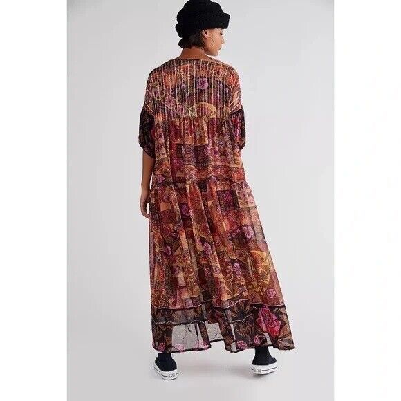 New Free People Too Much To Dream Embellished Maxi Dress Size Large - Picture 4 of 8